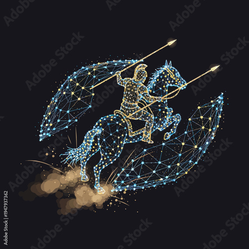 Sagittarius Zodiac Sign Sparkler Illustration.