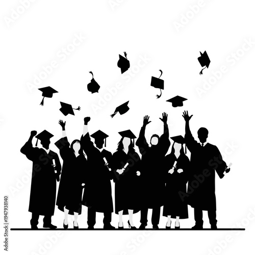 Group of people in graduation gowns.