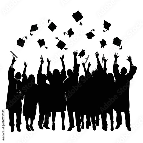 People Celebrating Graduation Day with Hats.