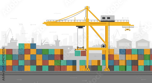 Container Ship Port Crane Loading Cargo Containers Logistics Import Export