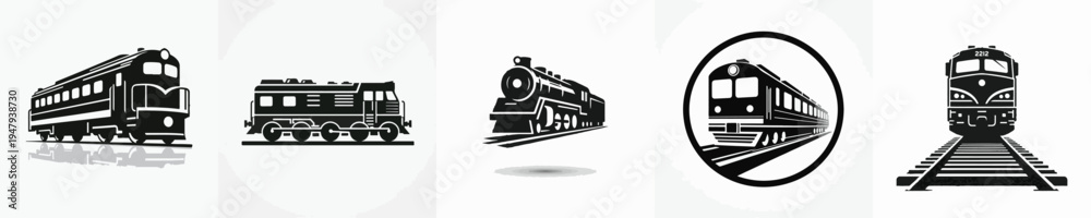 Fototapeta premium Vector silhouette of train
