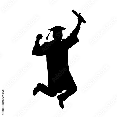 Silhouette of a graduate student.