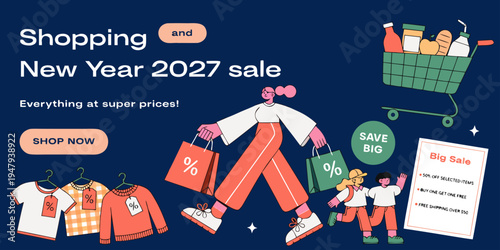 Shopping and New Year 2027 Sale – Save Big with 50% Off Clothes, Buy‑1‑Get‑1 Groceries, and 30% Off Accessories During the Festive Holiday Shopping Season