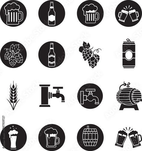 Black and white beer brewery alcohol beverages