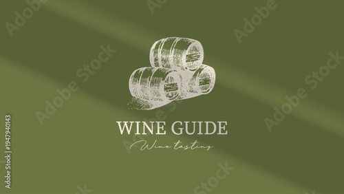 Hand drawn vintage wine logo banner with sketch illustration. Isolated vector background. Wine festival, tasting event, design menu concept