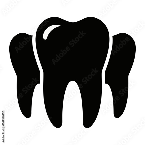 Vector of a single human molar tooth in high detail