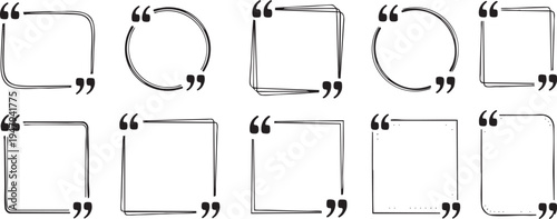 Minimalist Hand-Drawn Quote Frames and Borders Set