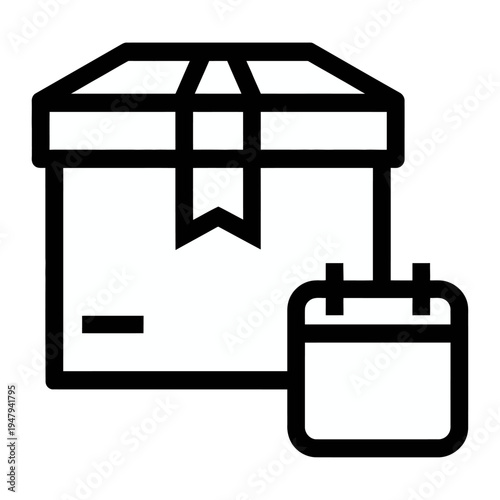 Vector of a gift box with a ribbon and a calendar icon