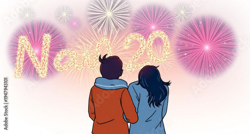 A happy family and young couple celebrate love and romance under a moonlit night sky with a silhouette vector illustration of a wedding party and a romantic kiss