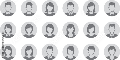Set of People Avatar Icons for Profile and Social Media