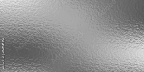 Silver gradient background. Foil paper, glitter effect. Chrome metal grey pattern. Gradation noise texture. Vector abstract illustration for web, card, bg, certificate design