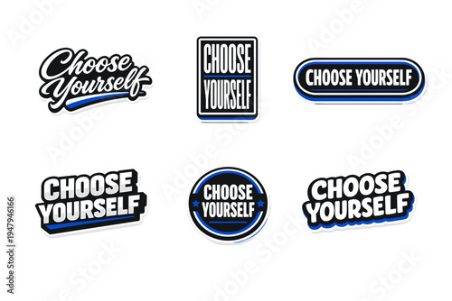 Choose yourself motivational typography sticker
