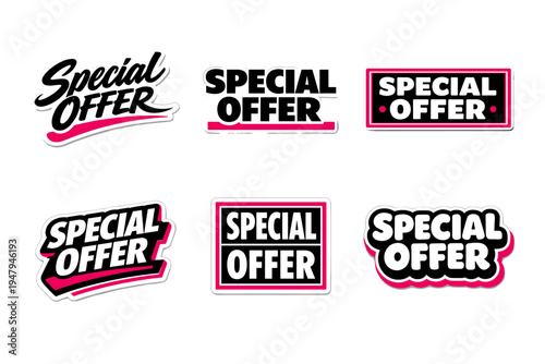Special offer typography sticker design