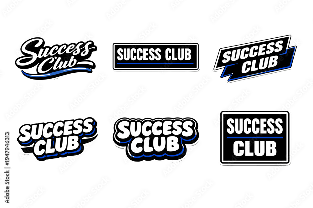 Fototapeta premium Success club modern typography sticker design
