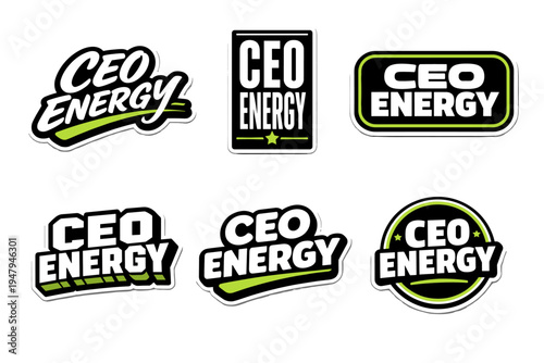 Ceo energy bold typography sticker design