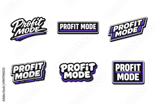 Profit mode modern typography sticker design