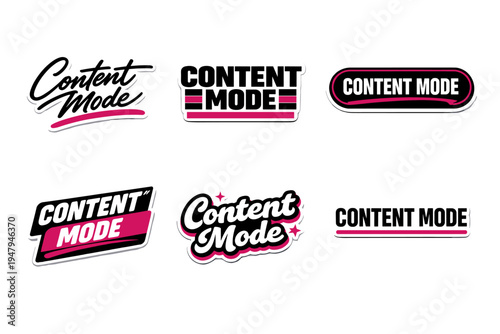 Content mode bold typography sticker design