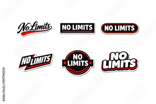 No limits bold motivational typography stickers