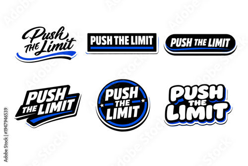 Push the limit motivational typography sticker design