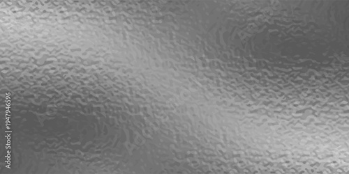 Silver gradient background. Foil paper, glitter effect. Chrome metal grey pattern. Gradation noise texture. Vector abstract illustration for web, card, bg, certificate design