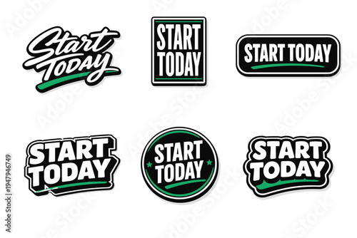 Start today motivational typography sticker