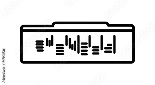 Audio Waveform Icon: Sound Equalizer, Music Player, Digital Audio Signal