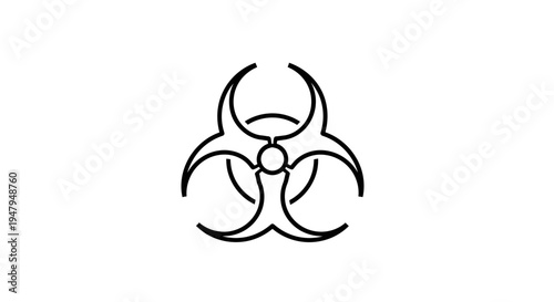 Biohazard Symbol Icon, Biological Hazard Warning Sign, Danger Alert