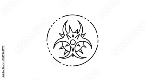 Biohazard Symbol Icon, Danger Sign, Biological Hazard Warning, Contamination Alert