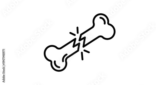 Broken Bone Icon - Medical Symbol of Fracture and Injury