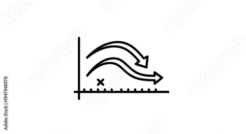 Business Growth Strategy Graph with Arrows and Data Points