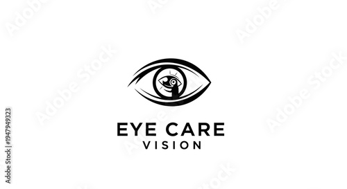 Monochrome Eye Care Vision Logo Design, Abstract Optical Symbol for Health, Clarity, and Modern Medical Services