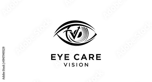 Sleek Abstract Eye Icon for Vision Care, Optometry, and Ophthalmology Business Identity