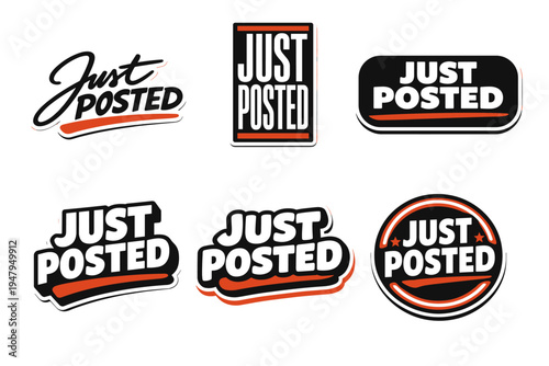Just posted fresh announcement design. modern typography sticker collection.