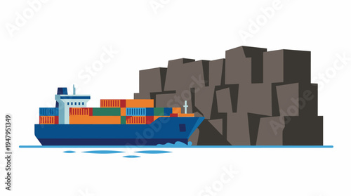 Tariffs on International Shipping Containers Depict Global Trade Restrictions and Economic Impact