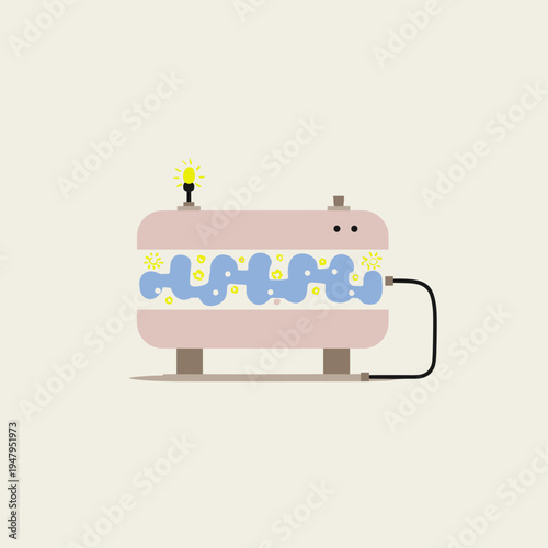 Cross-section of a Hydrogen Fuel Cell Generating Clean Energy