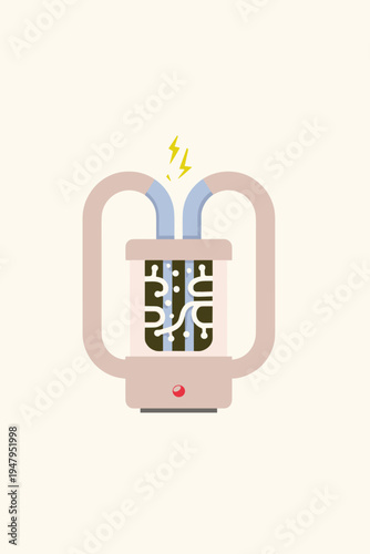 Cross-section of a Hydrogen Fuel Cell Generating Clean Energy