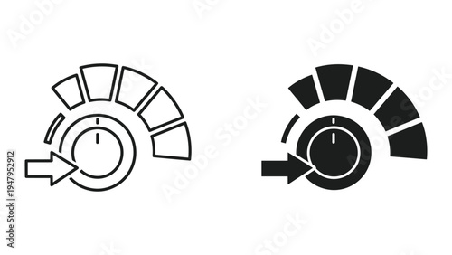 Dial Control Setting Adjustment Indicator Vector Graphic Business Tool