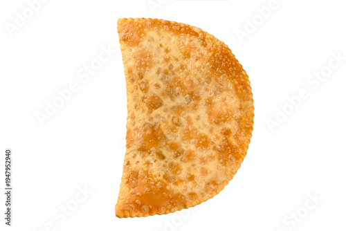 Quadro su tela Single crispy cheburek isolated on white background
