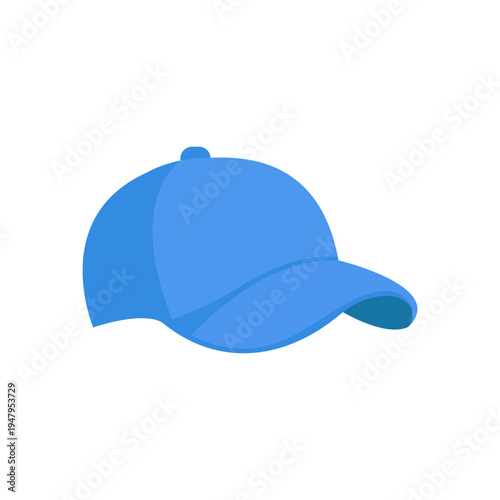 Blue Baseball Cap Flat Vector Icon