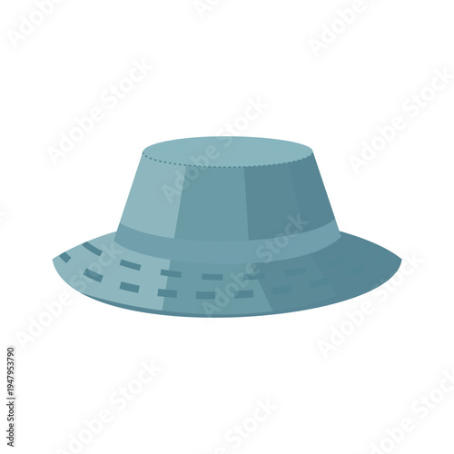 Teal Bucket Hat Flat Vector Icon