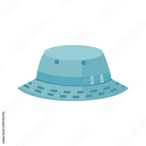 Blue Bucket Hat Cartoon Illustration