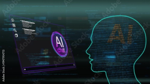 AI Conversation Window With Icons. Customer Engaging Through Sleek Conversational Support Interface
