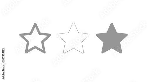 Three stars in different shades of gray Vector