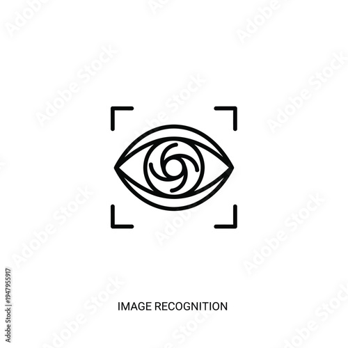 A stylized eye with a spiral in the center Vector