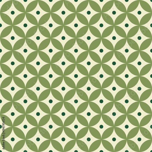 A vector seamless abstract pattern with light green decorative elements 