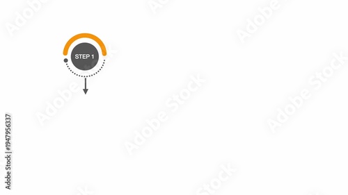 animated video of business infographics circle shape  3 and 5 steps , with  multi color label for workflow, presentation,  4k animation