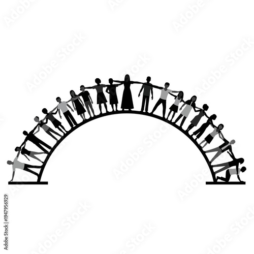 Diverse group of people standing together.