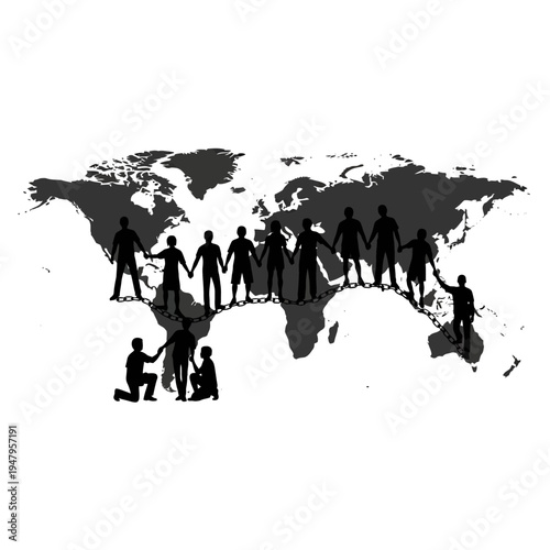Diverse People Holding Hands Globally United.