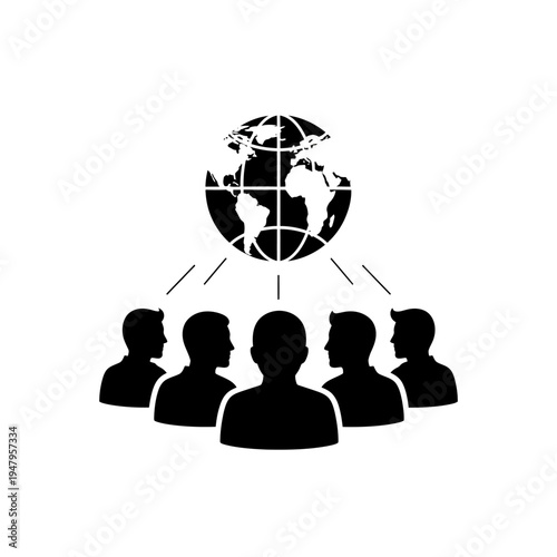 Global Communication People Silhouettes Talking.