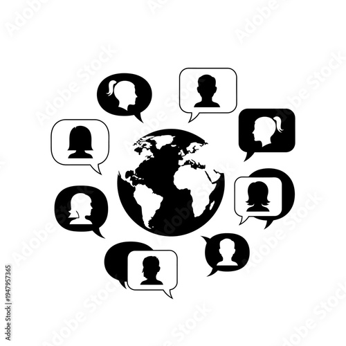 Global Communication People Talking Worldwide.